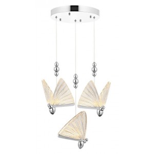 METAL LED AND ACRYLIC GOLD AND CHROME PLATED CHANDELIER 40 CM DIAMETER LOAD: 85 CM